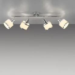LED Deckenleuchte 4 flammig chrom glänzend drehbar Innenlampe