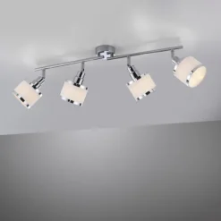 LED Deckenleuchte 4 flammig chrom glänzend drehbar Innenlampe