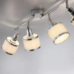 LED Deckenleuchte 4 flammig chrom glänzend drehbar Innenlampe