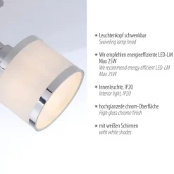 LED Deckenleuchte 2 flammig chrom glänzend drehbar Innenleuchte