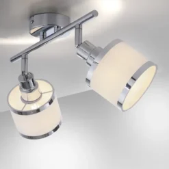 LED Deckenleuchte 2 flammig chrom glänzend drehbar Innenleuchte