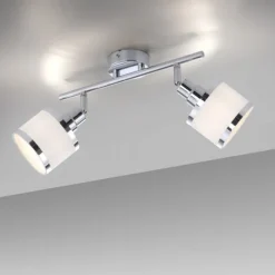 LED Deckenleuchte 2 flammig chrom glänzend drehbar Innenleuchte