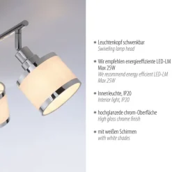 LED Deckenleuchte 3 flammig chrom glänzend drehbar Wohnlampe