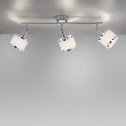 LED Deckenleuchte 3 flammig chrom glänzend drehbar Wohnlampe