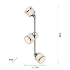 LED Deckenleuchte 3 flammig chrom glänzend drehbar Wohnlampe