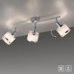 LED Deckenleuchte 3 flammig chrom glänzend drehbar Wohnlampe
