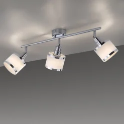 LED Deckenleuchte 3 flammig chrom glänzend drehbar Wohnlampe