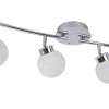 LED Deckenleuchte, 4-flammig, chrom, Strahlerleiste, dimmbar, Fernbedienung
