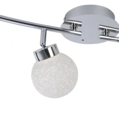 LED Deckenleuchte, 4-flammig, chrom, Strahlerleiste, dimmbar, Fernbedienung