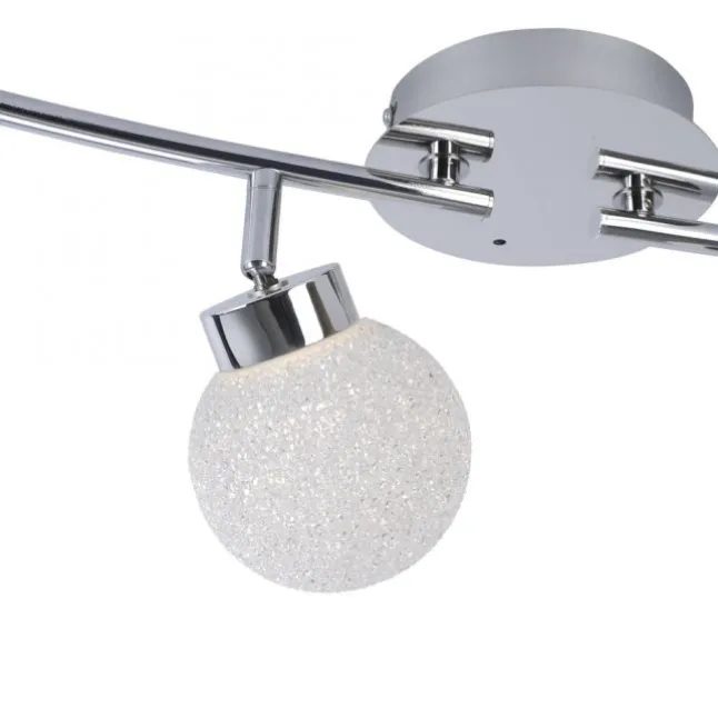 LED Deckenleuchte, 4-flammig, chrom, Strahlerleiste, dimmbar, Fernbedienung