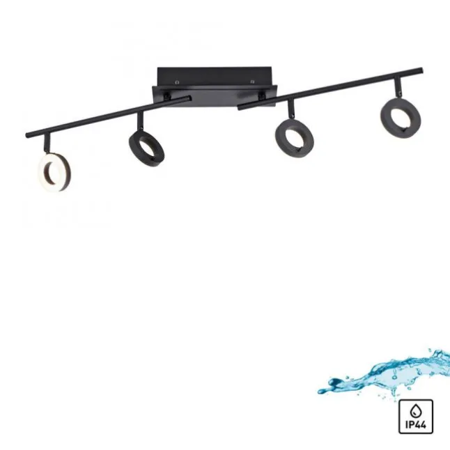 LED Deckenleuchte 4 flammige anthrazitfarbig drehbar IP44 warmweiß
