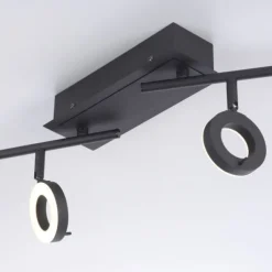 LED Deckenleuchte 4 flammige anthrazitfarbig drehbar IP44 warmweiß