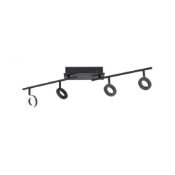 LED Deckenleuchte 4 flammige anthrazitfarbig drehbar IP44 warmweiß
