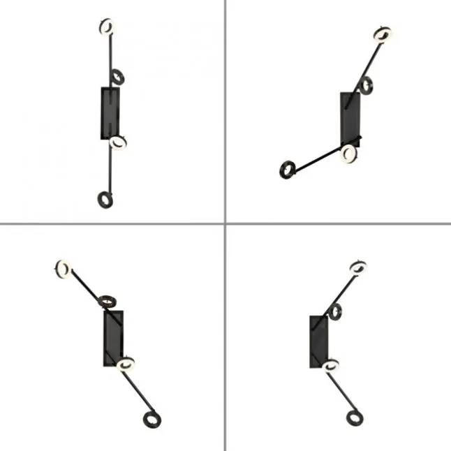 LED Deckenleuchte 4 flammige anthrazitfarbig drehbar IP44 warmweiß