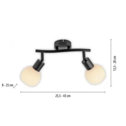 LED Deckenleuchte 2 flammig schwarz Spot drehbar zeitloses Design