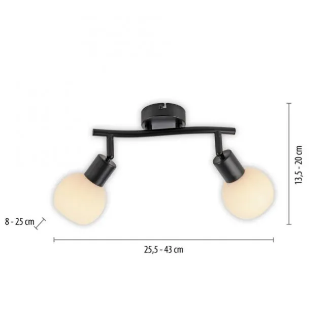 LED Deckenleuchte 2 flammig schwarz Spot drehbar zeitloses Design