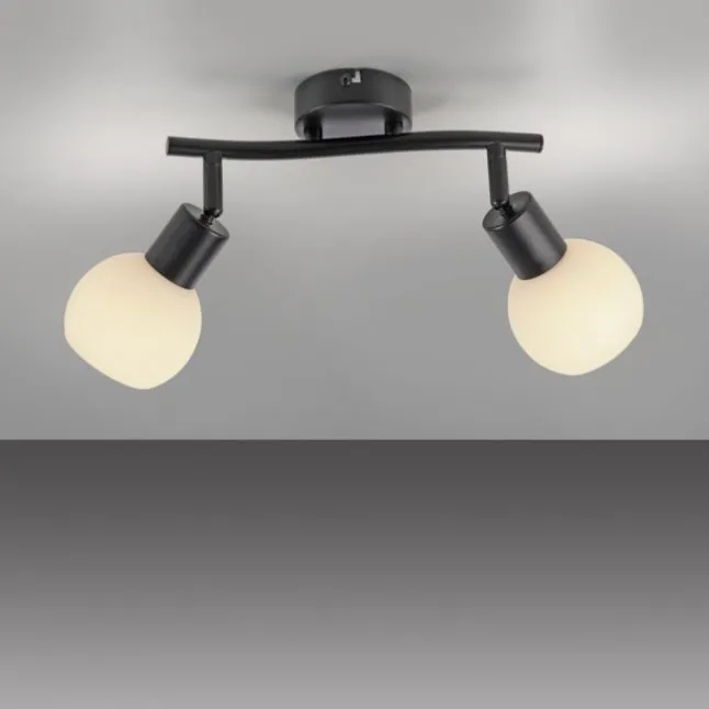 LED Deckenleuchte 2 flammig schwarz Spot drehbar zeitloses Design