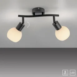 LED Deckenleuchte 2 flammig schwarz Spot drehbar zeitloses Design