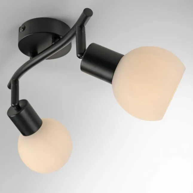 LED Deckenleuchte 2 flammig schwarz Spot drehbar zeitloses Design