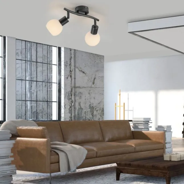 LED Deckenleuchte 2 flammig schwarz Spot drehbar zeitloses Design