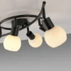 LED Deckenleuchte 6 flammig schwarz Spot drehbar Opalglas zeitlos