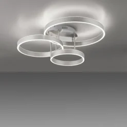 LED Deckenleuchte 3 flammig silber Up- Downlight dimmbar Fernbedienung