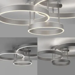 LED Deckenleuchte 3 flammig silber Up- Downlight dimmbar Fernbedienung