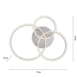 LED Deckenleuchte 3 flammig silber Up- Downlight dimmbar Fernbedienung