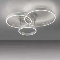 LED Deckenleuchte 3 flammig silber Up- Downlight dimmbar Fernbedienung