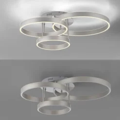 LED Deckenleuchte 3 flammig silber Up- Downlight dimmbar Fernbedienung