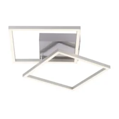 LED Deckenleuchte 2 flammig, stahl quadratisch, warmweiß