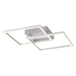LED Deckenleuchte 2 flammig, stahl quadratisch, warmweiß