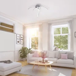 LED Deckenleuchte, 3-flammig, stahl, gebogene Form, filigran