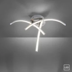 LED Deckenleuchte, 3-flammig, stahl, gebogene Form, filigran