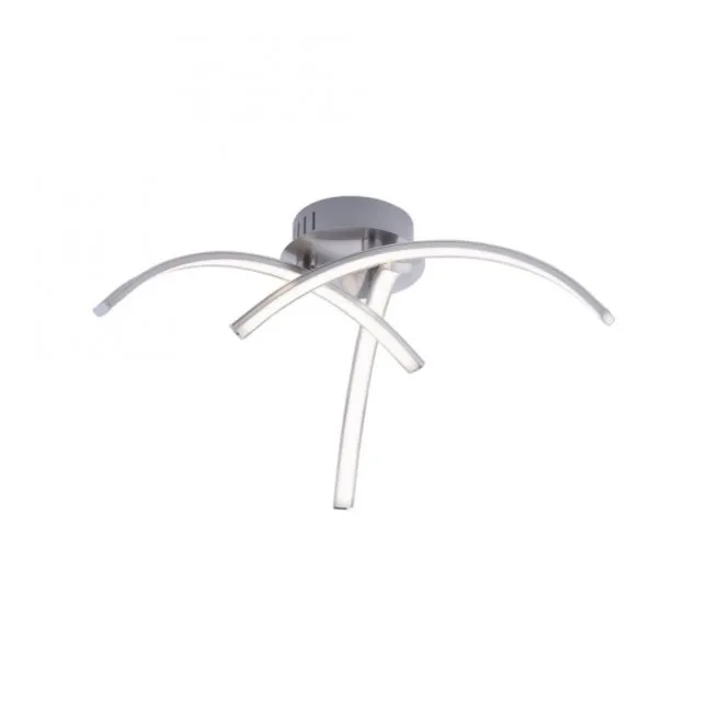 LED Deckenleuchte, 3-flammig, stahl, gebogene Form, filigran