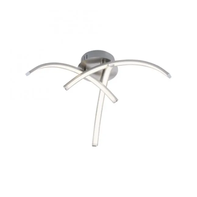 LED Deckenleuchte, 3-flammig, stahl, gebogene Form, filigran