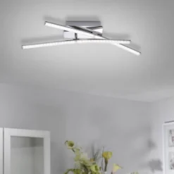LED Deckenleuchte, Flur, Wohnzimmer, chrom, filigran, modern