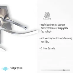 LED-Deckenleuchte, futuristisch, filigran, dimmbar, Eye-Catcher, silber
