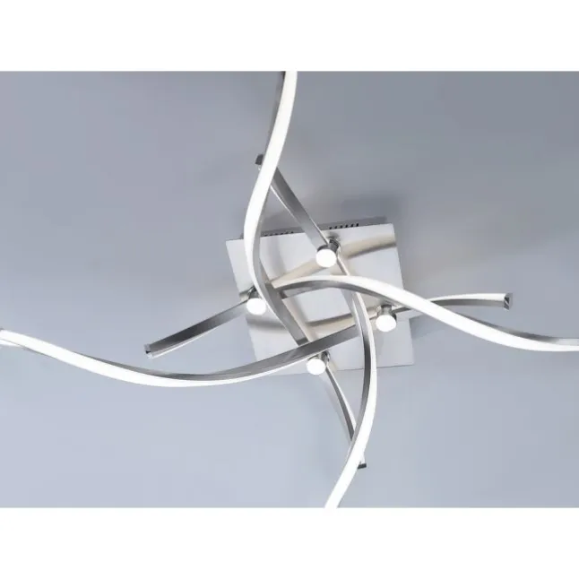 LED-Deckenleuchte, futuristisch, filigran, dimmbar, Eye-Catcher, silber
