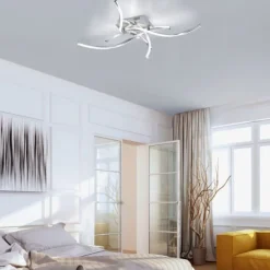 LED-Deckenleuchte, futuristisch, filigran, dimmbar, Eye-Catcher, silber