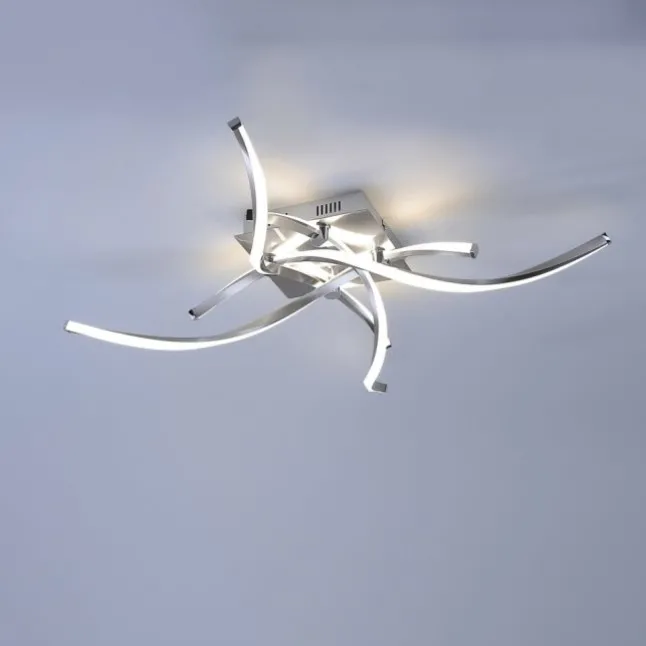 LED-Deckenleuchte, futuristisch, filigran, dimmbar, Eye-Catcher, silber