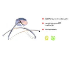 LED Deckenleuchte,futuristisches Design, geschwungene Form, silber