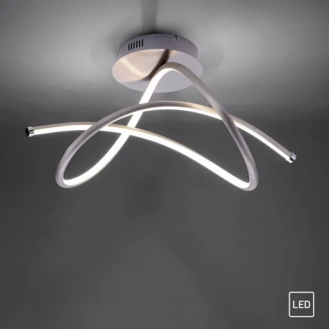 LED Deckenleuchte,futuristisches Design, geschwungene Form, silber