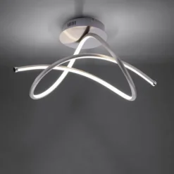 LED Deckenleuchte,futuristisches Design, geschwungene Form, silber
