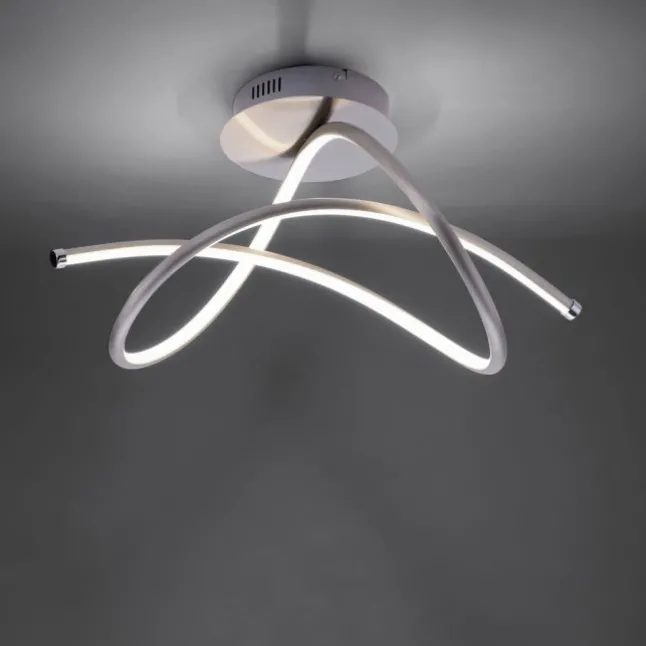LED Deckenleuchte,futuristisches Design, geschwungene Form, silber
