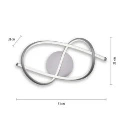 LED Deckenleuchte,futuristisches Design, geschwungene Form, silber