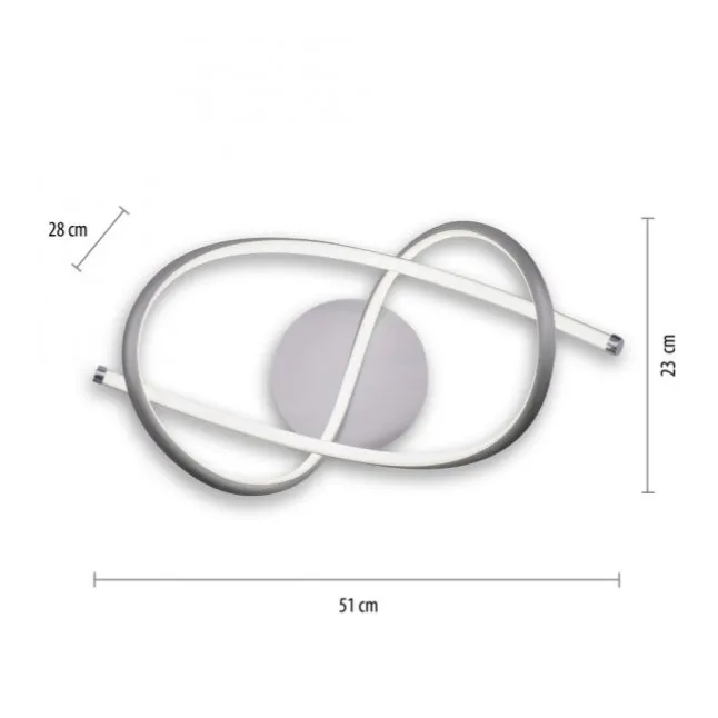 LED Deckenleuchte,futuristisches Design, geschwungene Form, silber