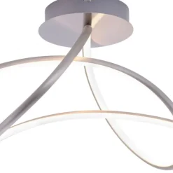 LED Deckenleuchte,futuristisches Design, geschwungene Form, silber
