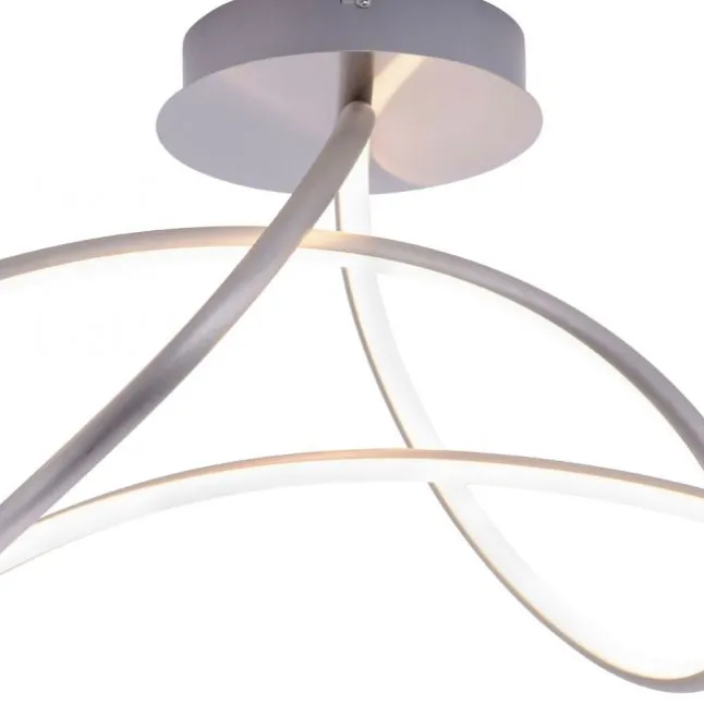 LED Deckenleuchte,futuristisches Design, geschwungene Form, silber