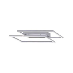 LED Deckenleuchte, futuristsiches Design, stahlfarben, flach,